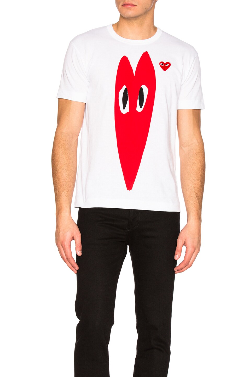 Image 1 of COMME des GARCONS PLAY Distorted Heart Tee in White