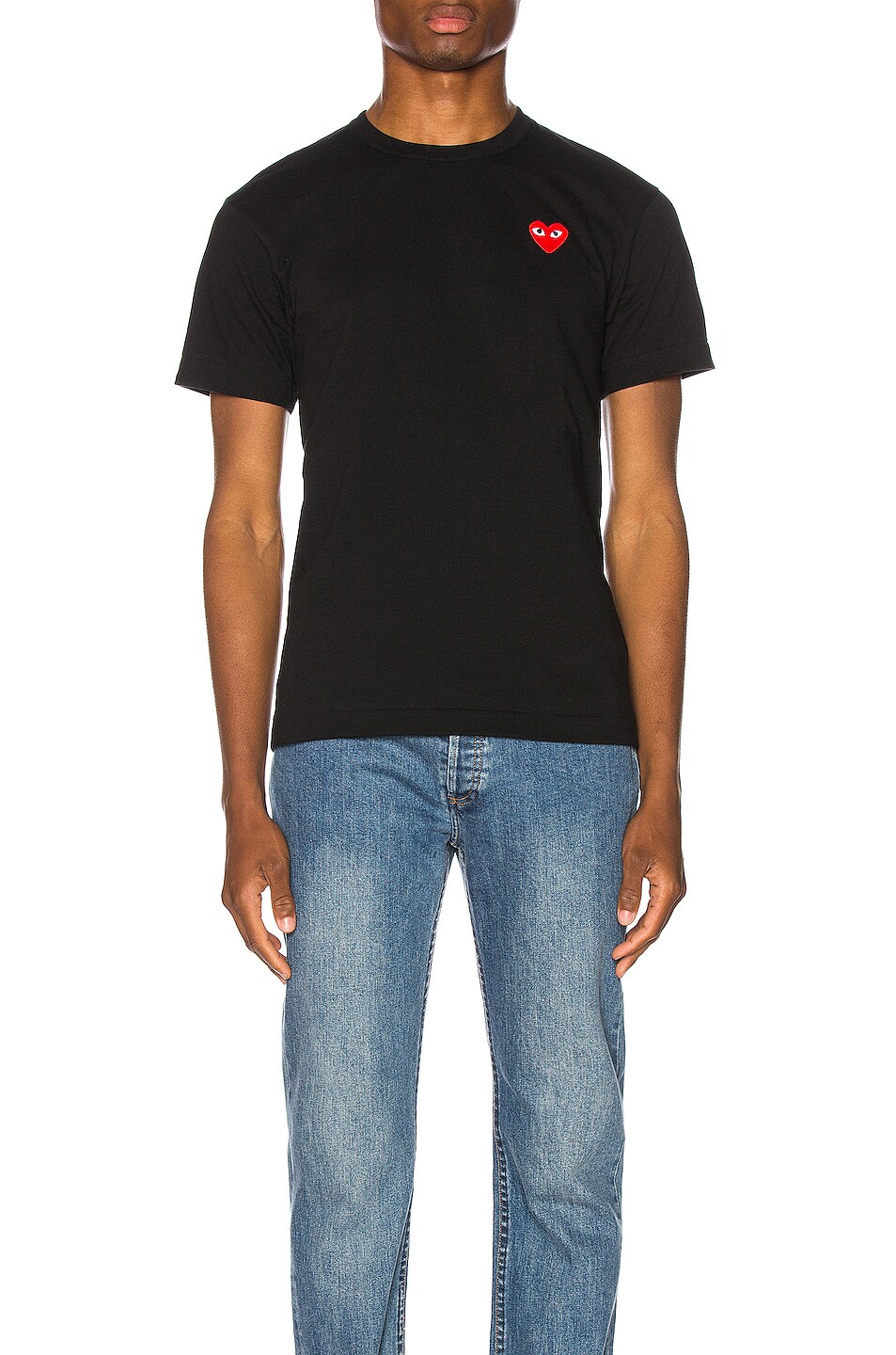 Image 1 of COMME des GARCONS PLAY Red Heart Tee in Black