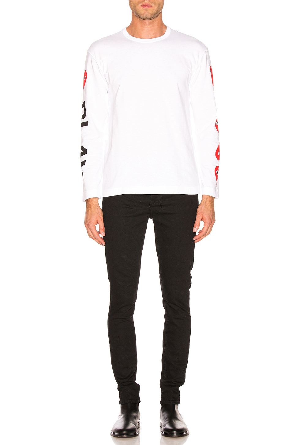Image 1 of COMME des GARCONS PLAY Logo Tee in White