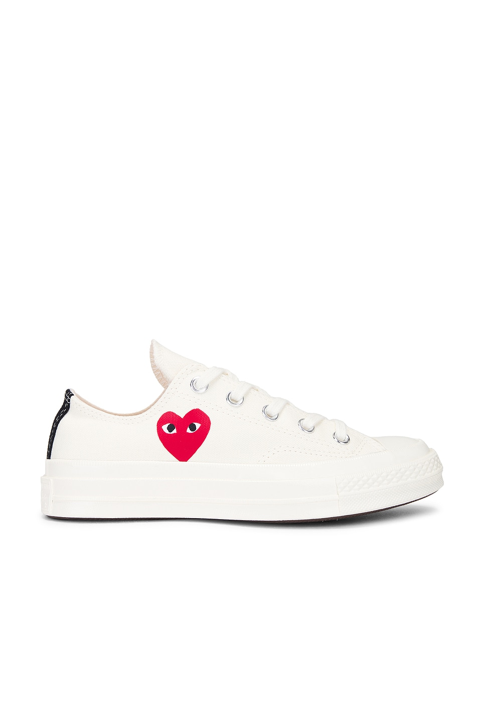 Image 1 of COMME des GARCONS PLAY Small Red Heart Low Top Sneaker in Beige