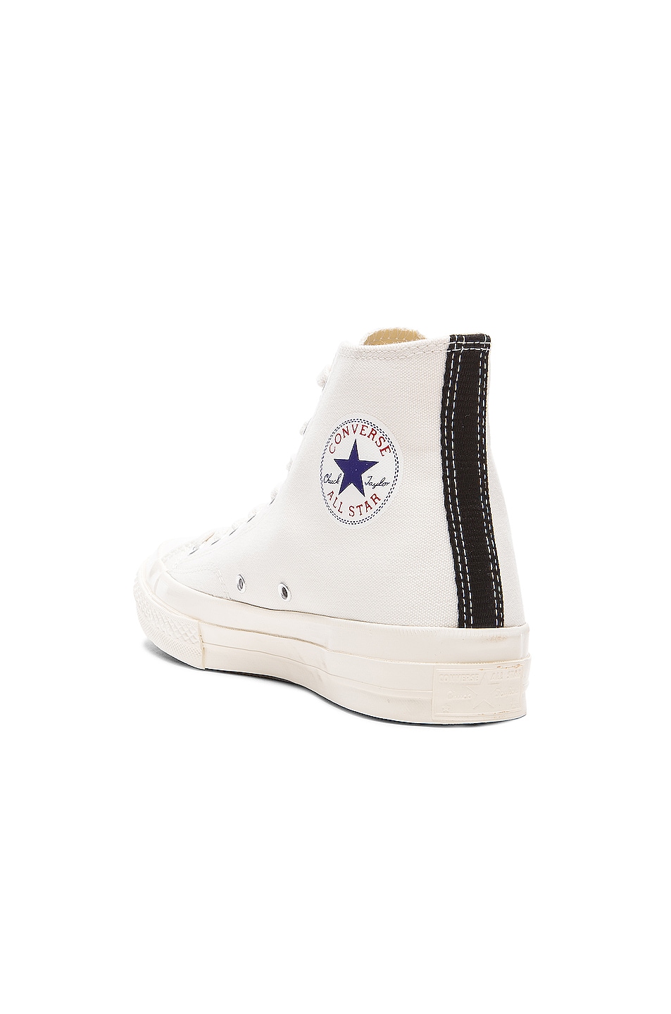 comme des garcons play converse large emblem high top canvas sneakers