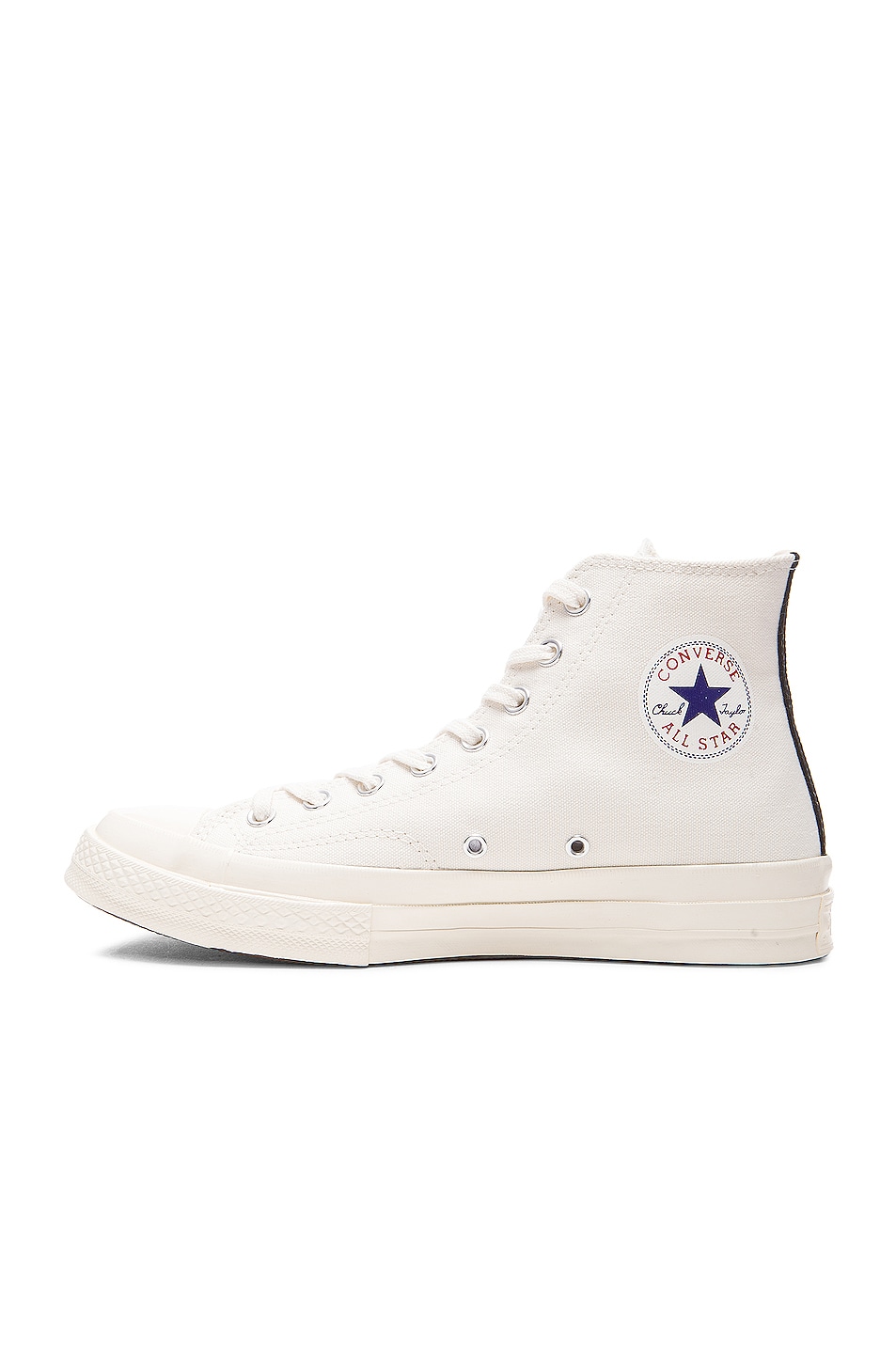 comme des garcons play converse large emblem low top canvas sneakers