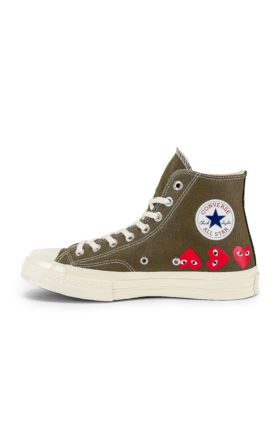 COMME des GARCONS PLAY Emblem Hi Top Sneaker in Khaki | FWRD