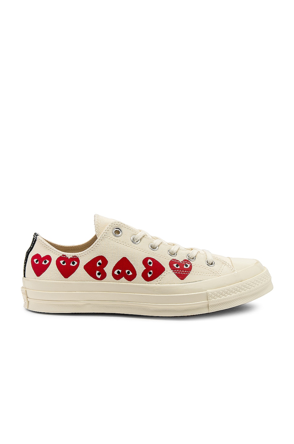 Image 1 of COMME des GARCONS PLAY Emblem Low Top Sneaker in Off White