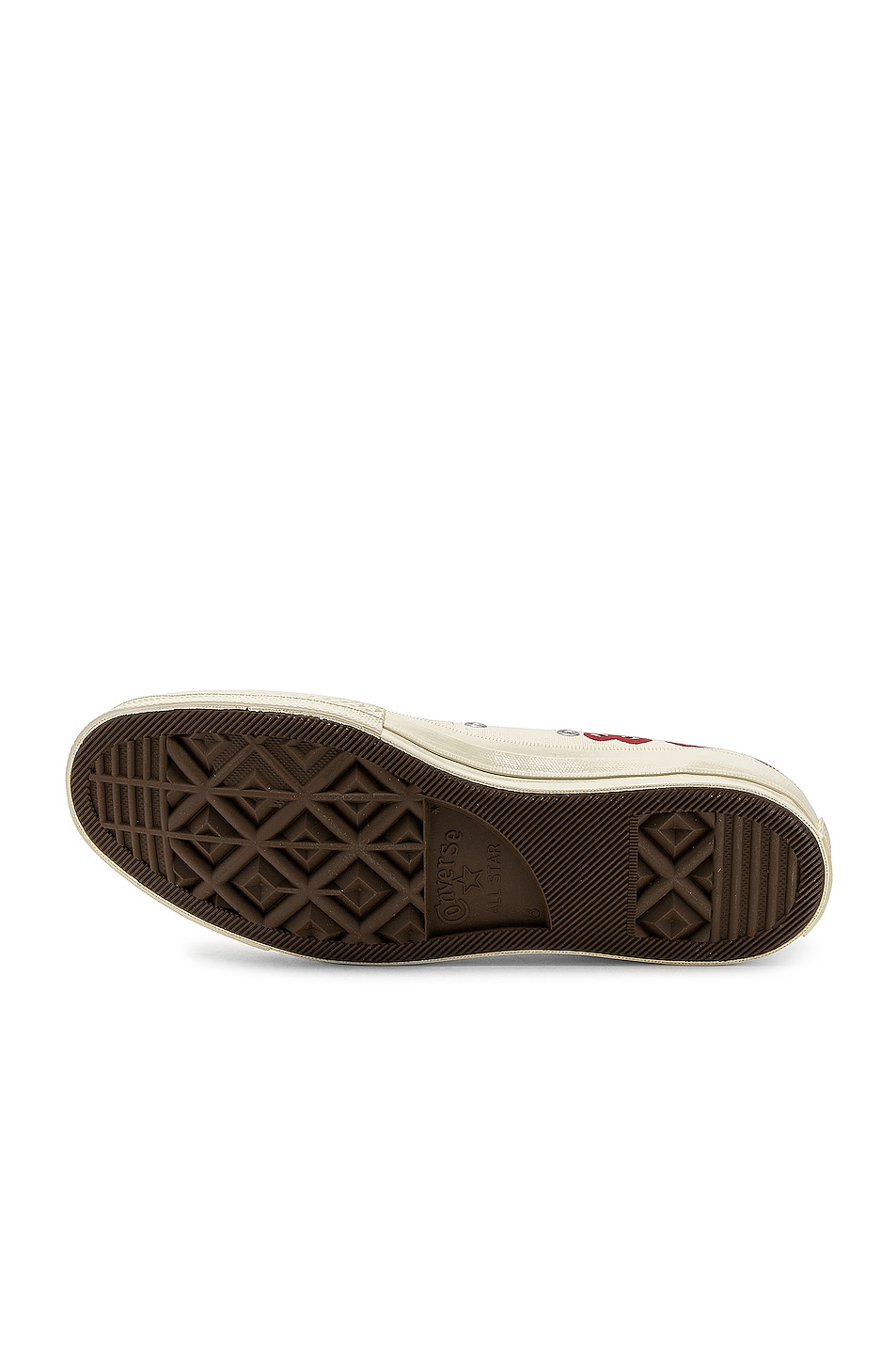 Image 1 of COMME des GARCONS PLAY Emblem Low Top Sneaker in Off White