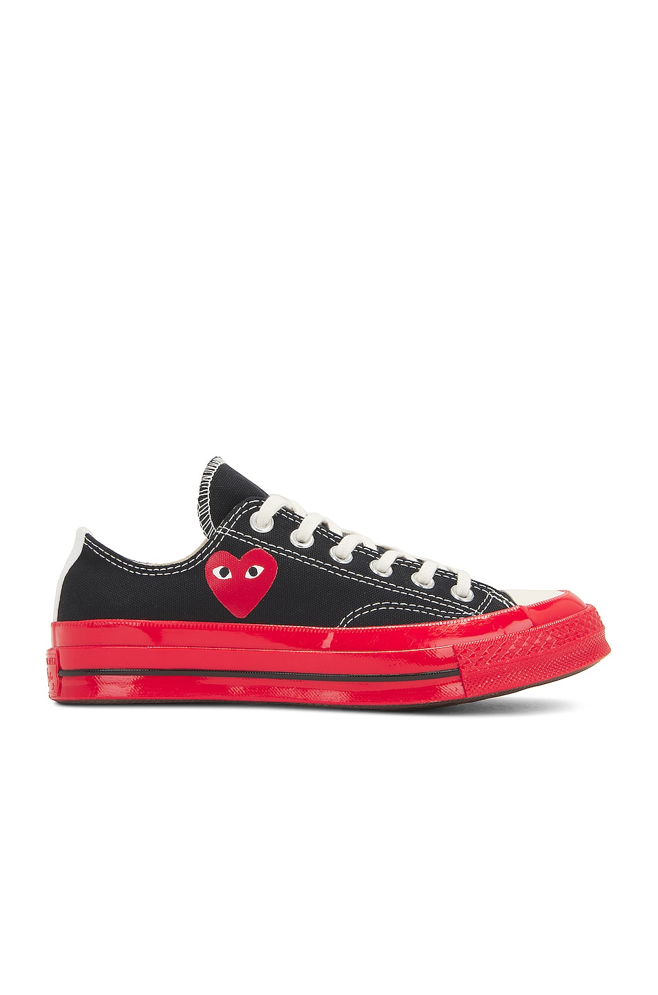 Image 1 of COMME des GARCONS PLAY Converse Red Sole Low Top in Black