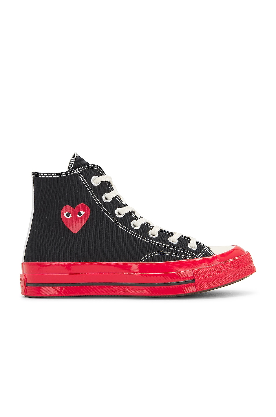 Image 1 of COMME des GARCONS PLAY Converse Red Sole High Top in Black