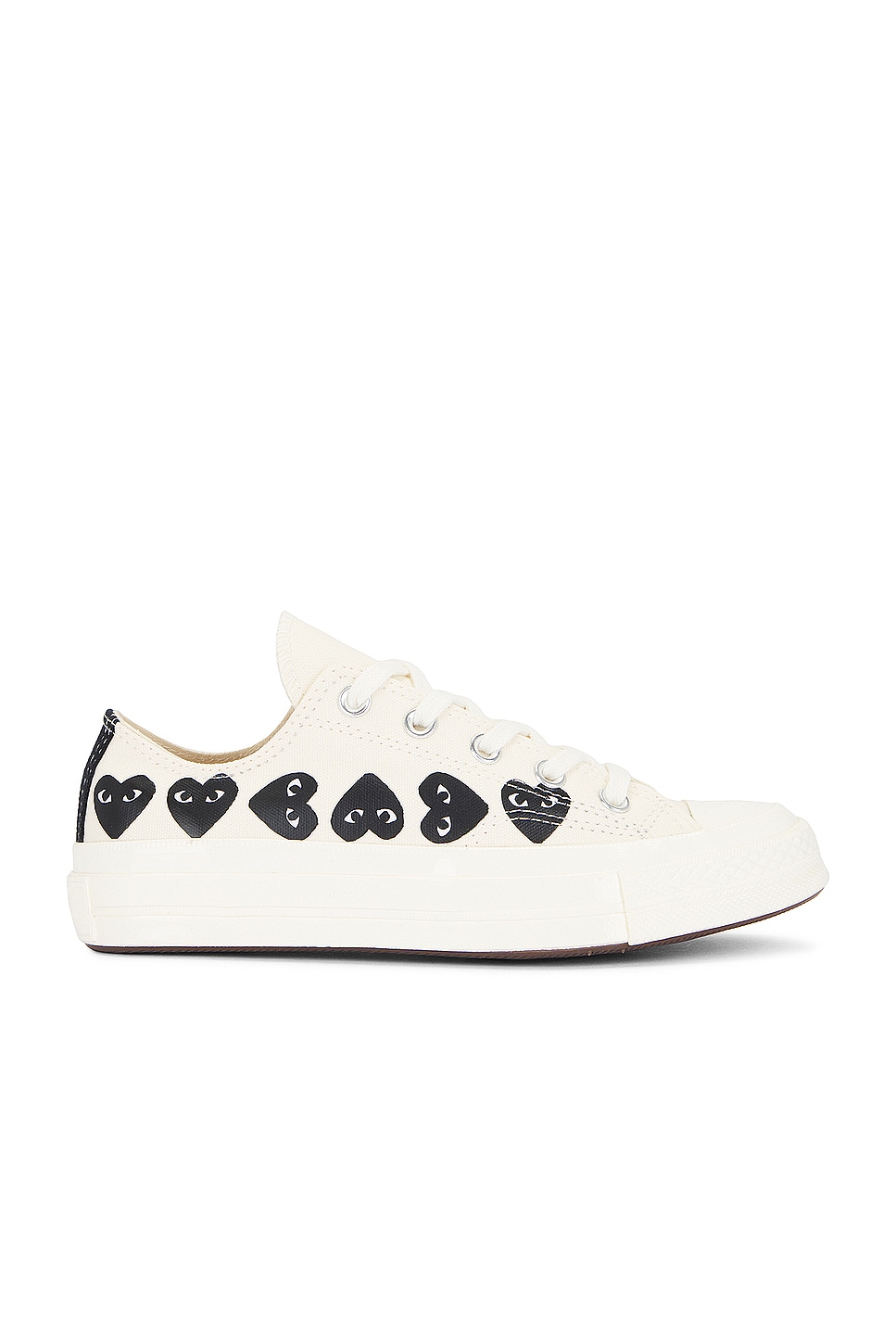 Image 1 of COMME des GARCONS PLAY Converse Multi Heart Low Top in Beige