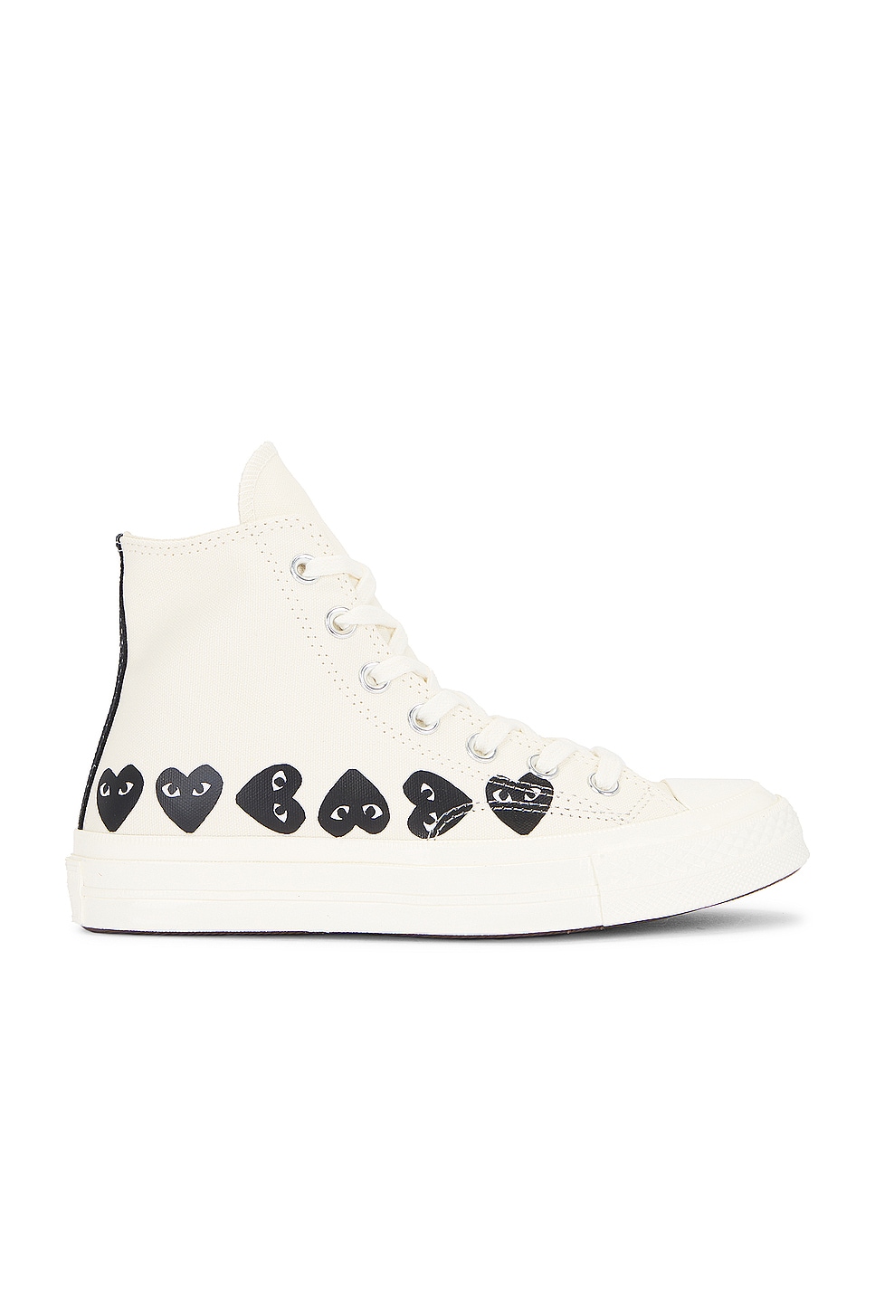Image 1 of COMME des GARCONS PLAY Converse Multi Heart High Top in Beige