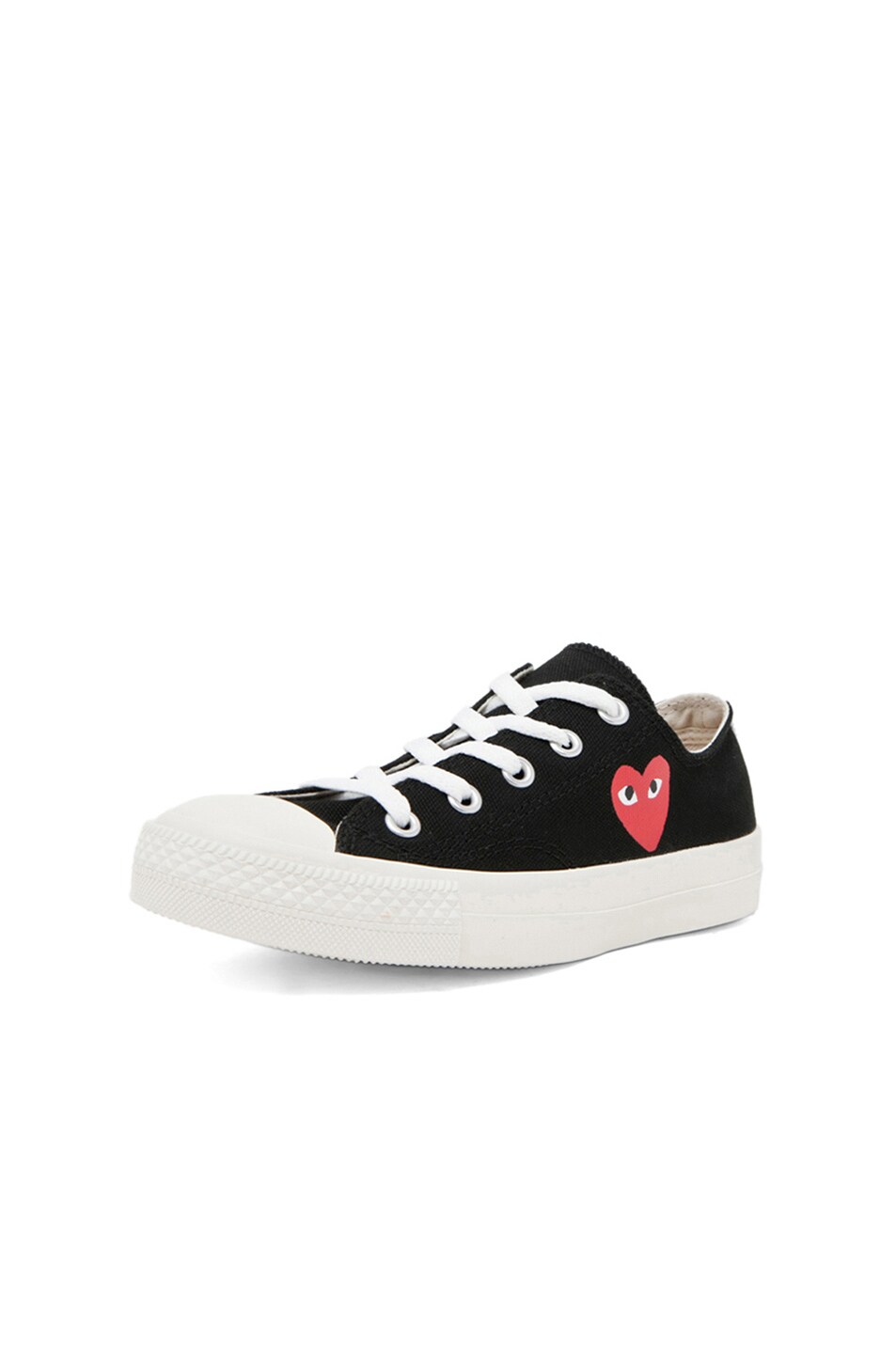 Comme Des Garcons PLAY Converse Canvas Sneakers in Black & Red | FWRD