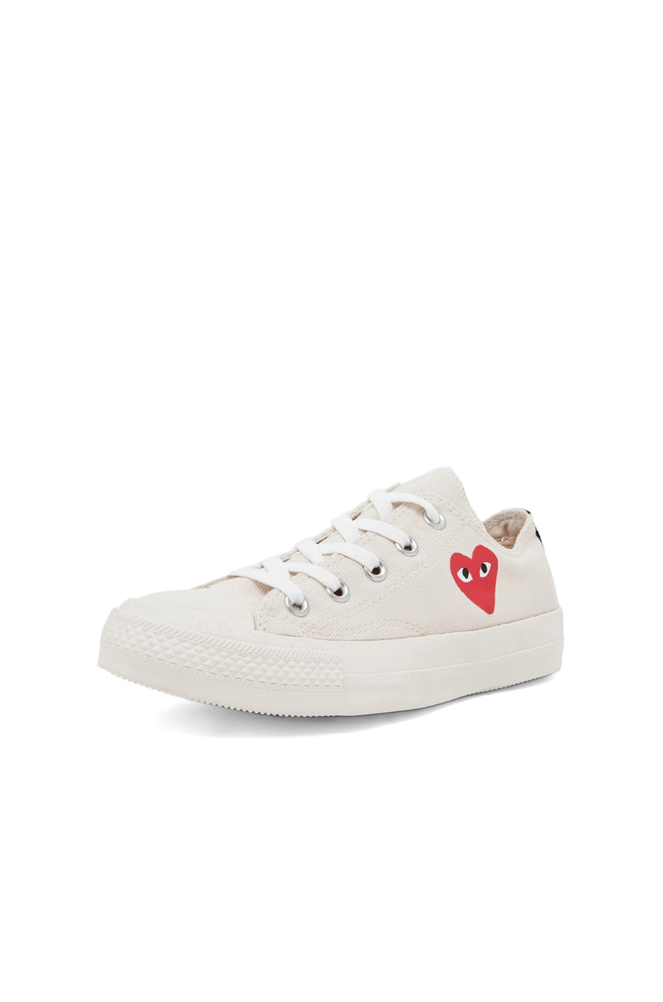 Comme Des Garcons PLAY Converse Canvas Sneakers in White & Red | FWRD