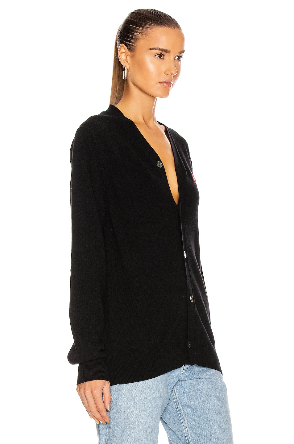 COMME DES GARÇONS PLAY Wool Red Heart Emblem Cardigan