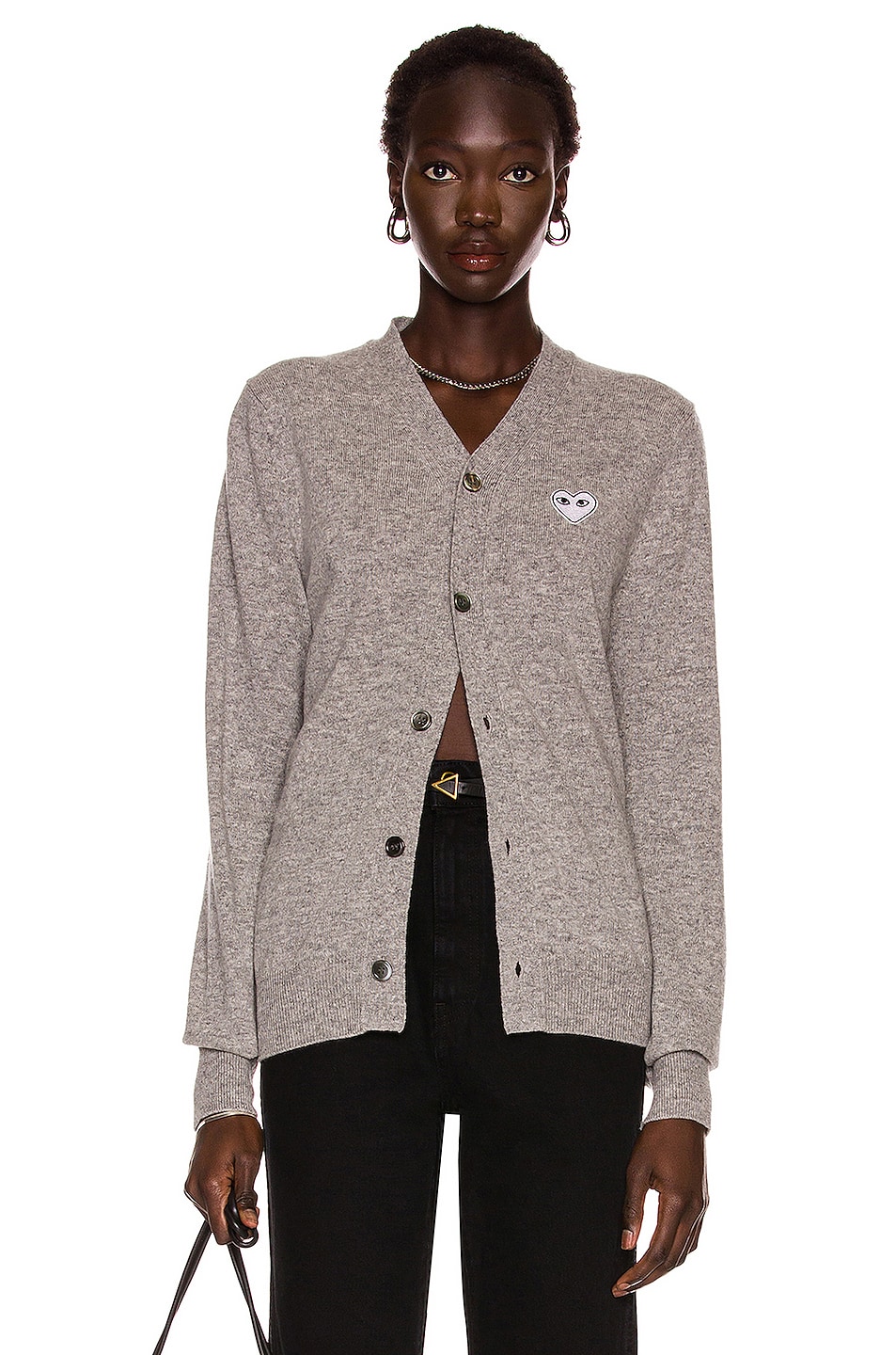 White Heart Cardigan in Grey in Grey