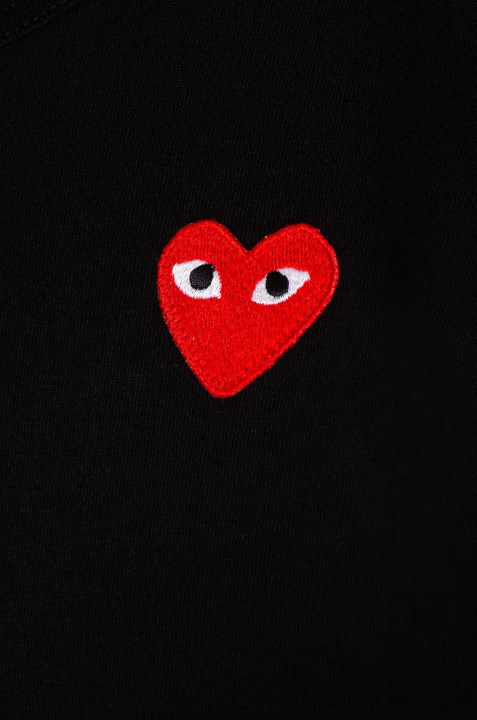 COMME des GARCONS PLAY Jersey Red Emblem Tee in Black | FWRD