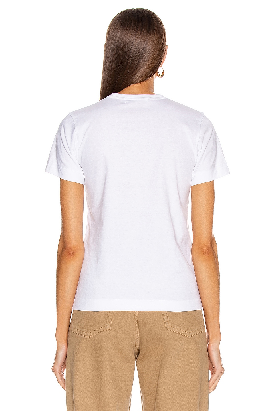 COMME des GARCONS PLAY Gold Heart Emblem Tee in White | FWRD