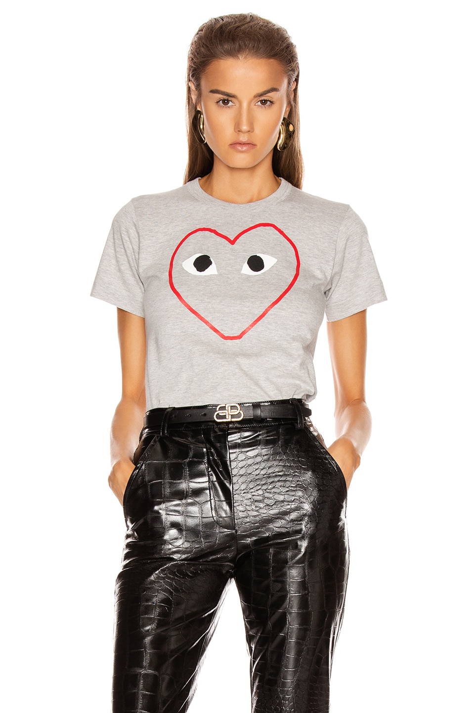 Image 1 of COMME des GARCONS PLAY Logo Tee in Grey