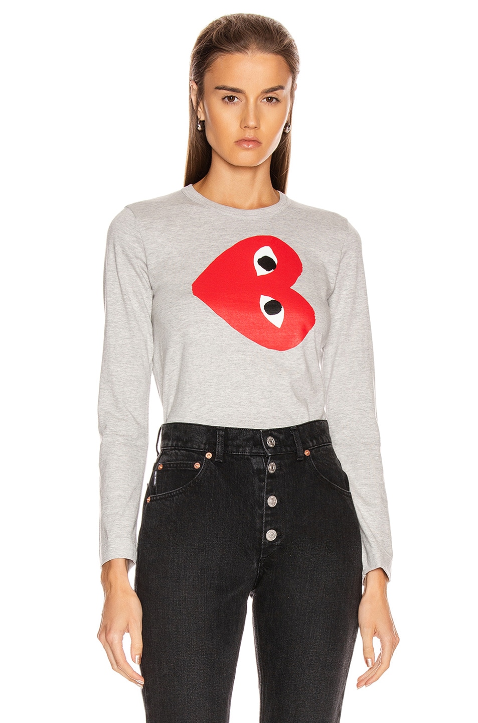 Image 1 of COMME des GARCONS PLAY Logo Tee in Grey