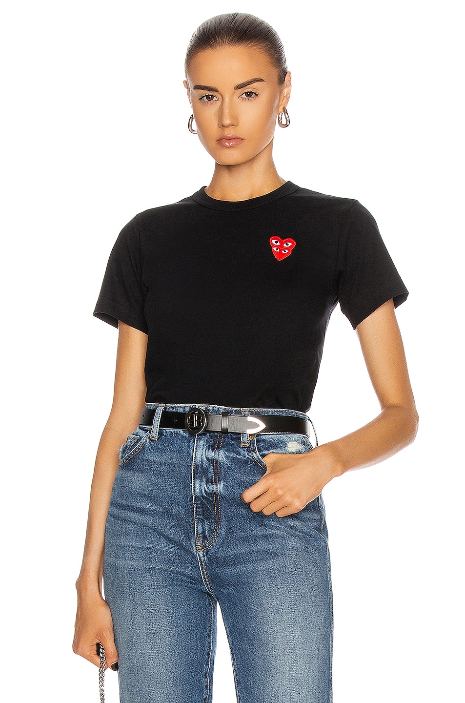 Image 1 of COMME des GARCONS PLAY Tee Shirt in Black