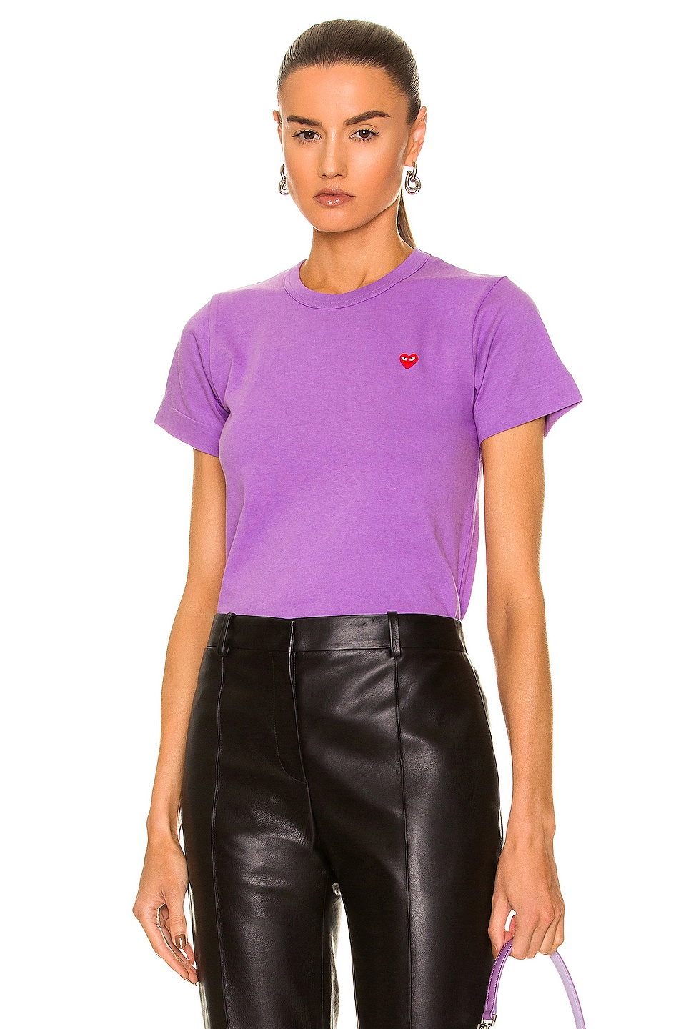 Image 1 of COMME des GARCONS PLAY Small Red Heart Tee in Purple