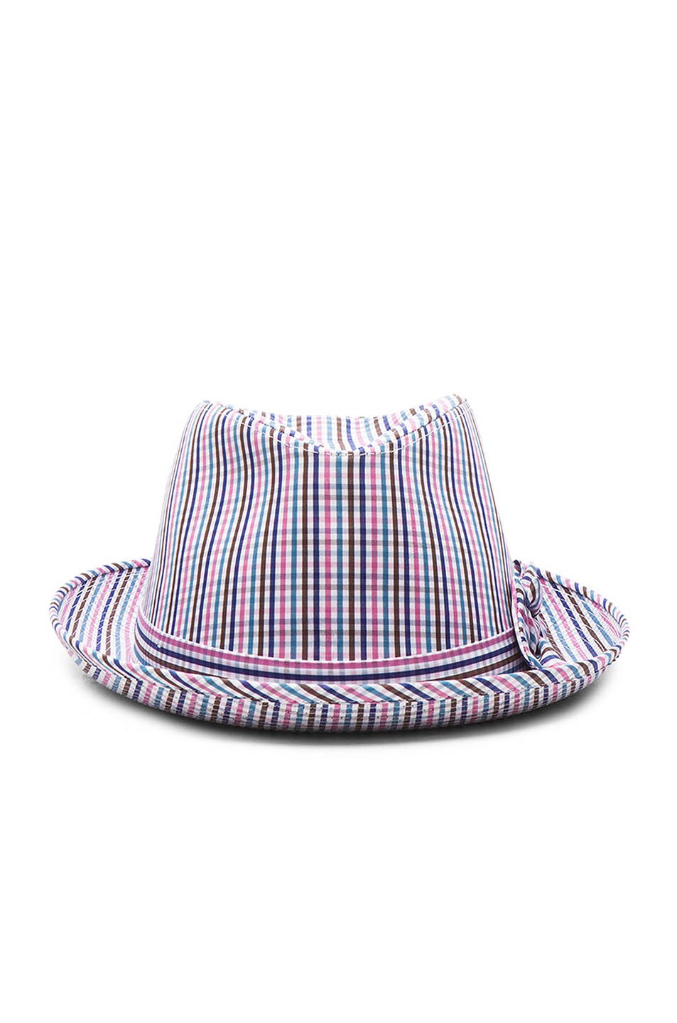 Image 1 of COMME des GARCONS SHIRT Cotton Check Hat in Green & Ink