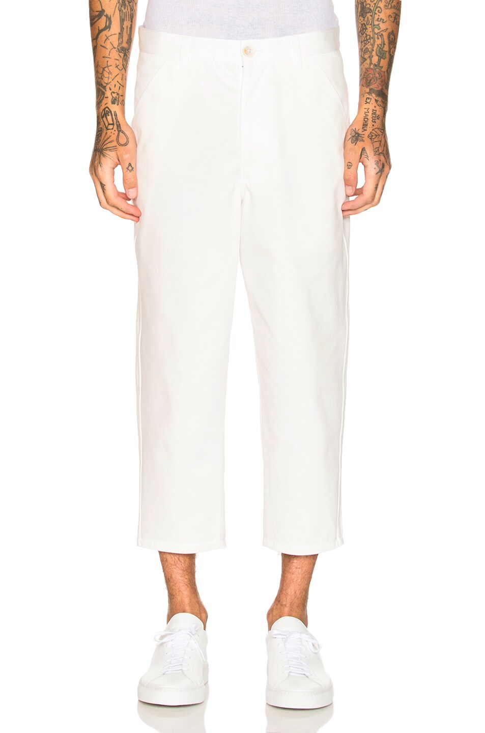 Image 1 of COMME des GARCONS SHIRT Denim Workstitch Pants in White