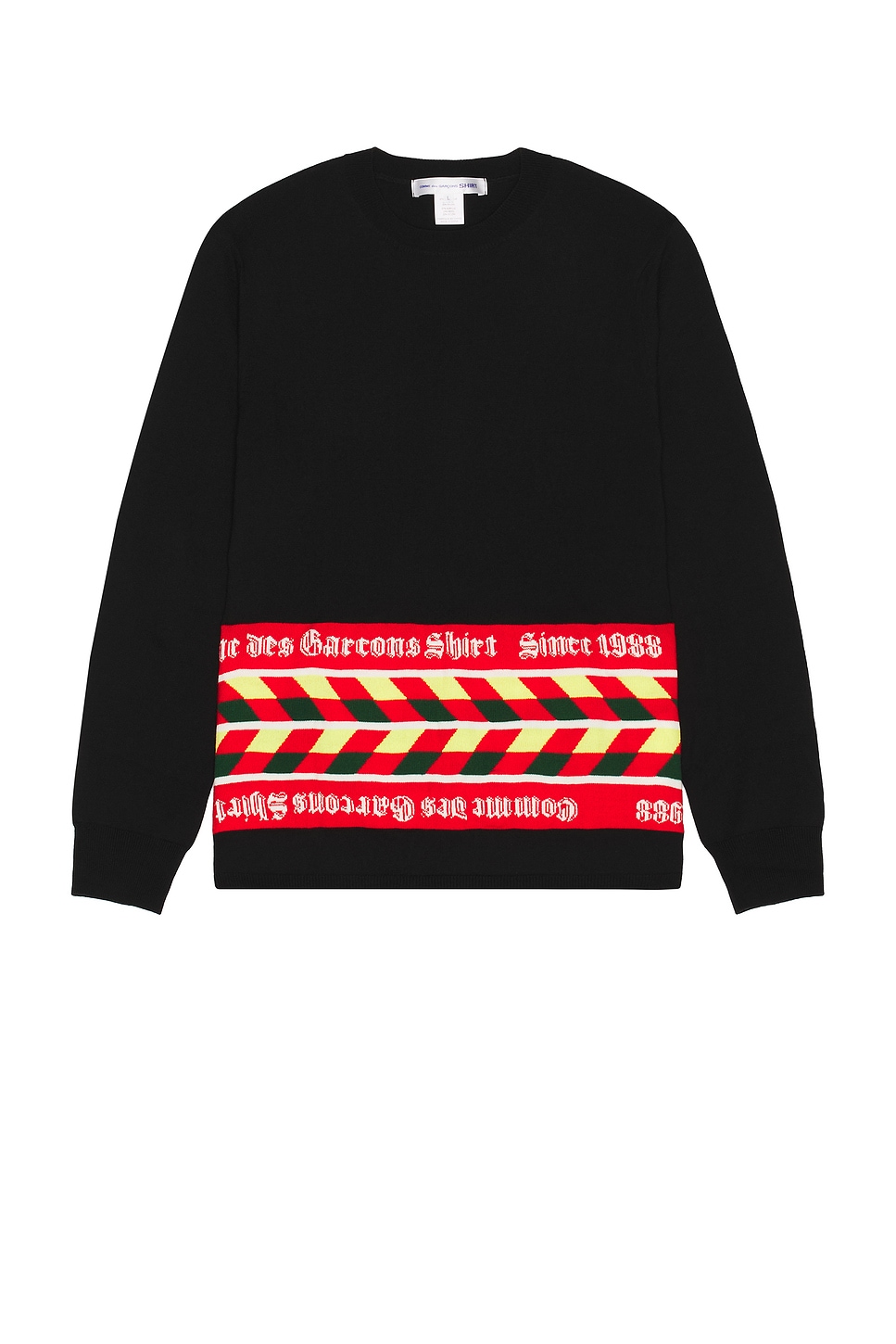 Image 1 of COMME des GARCONS SHIRT Intarsia Pullover Sweater in Black