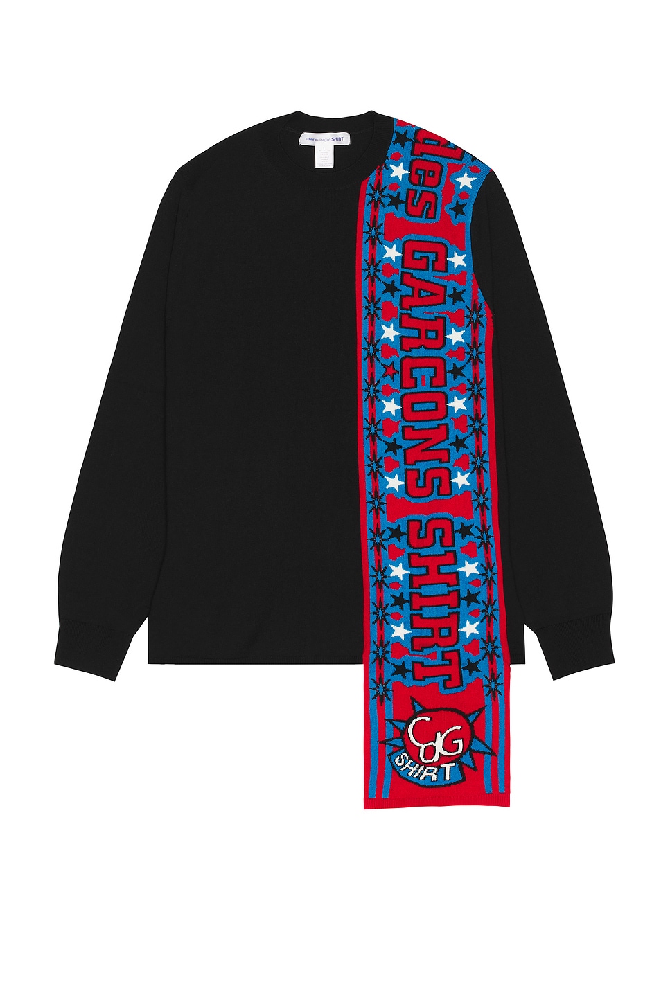 Image 1 of COMME des GARCONS SHIRT Intarsia Pullover Sweater in Black