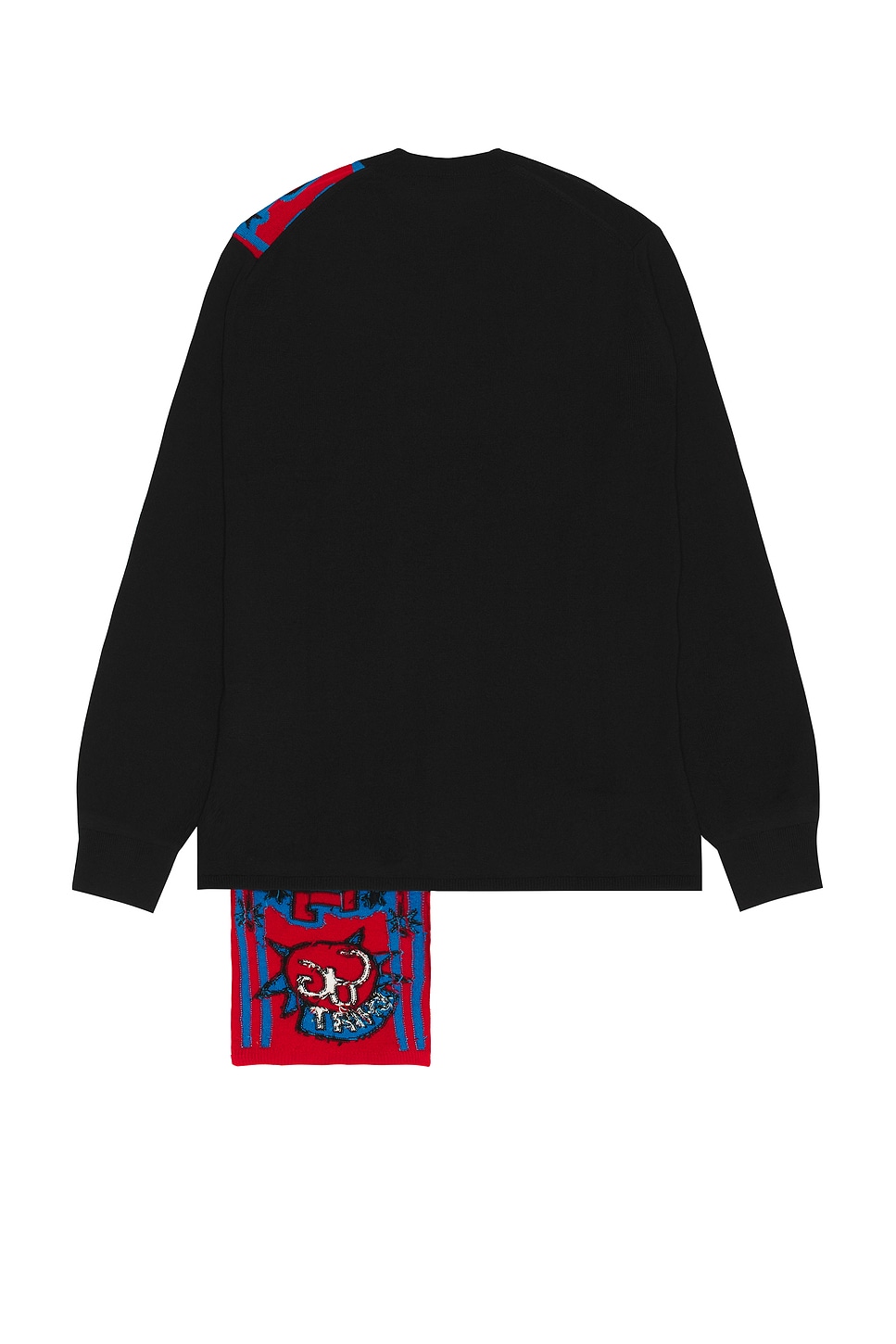 Comme Des Garçons Shirt Intarsia Pullover Sweater In Black