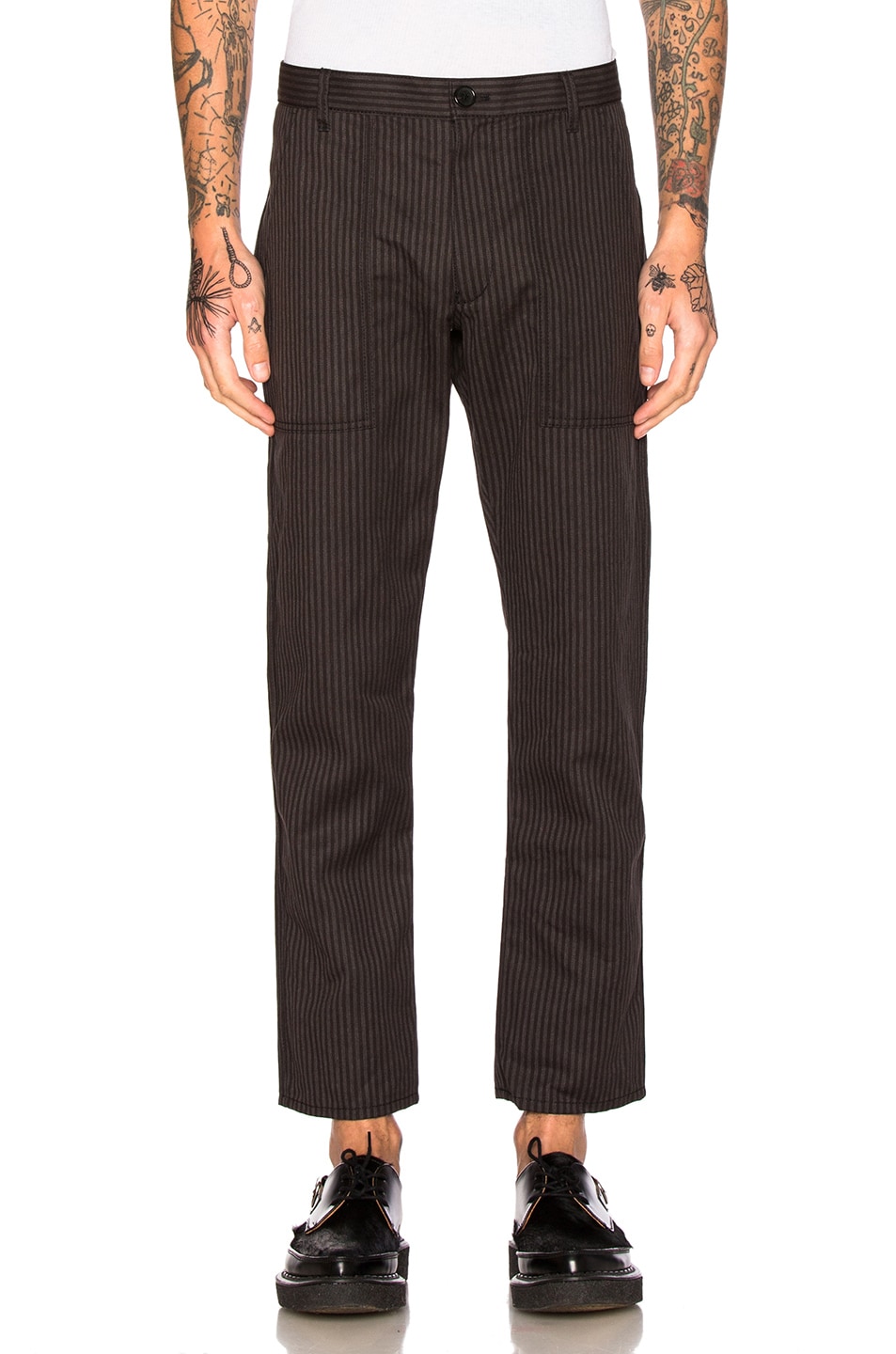 Image 1 of COMME des GARCONS SHIRT Cotton Suiting Pants in Stripe