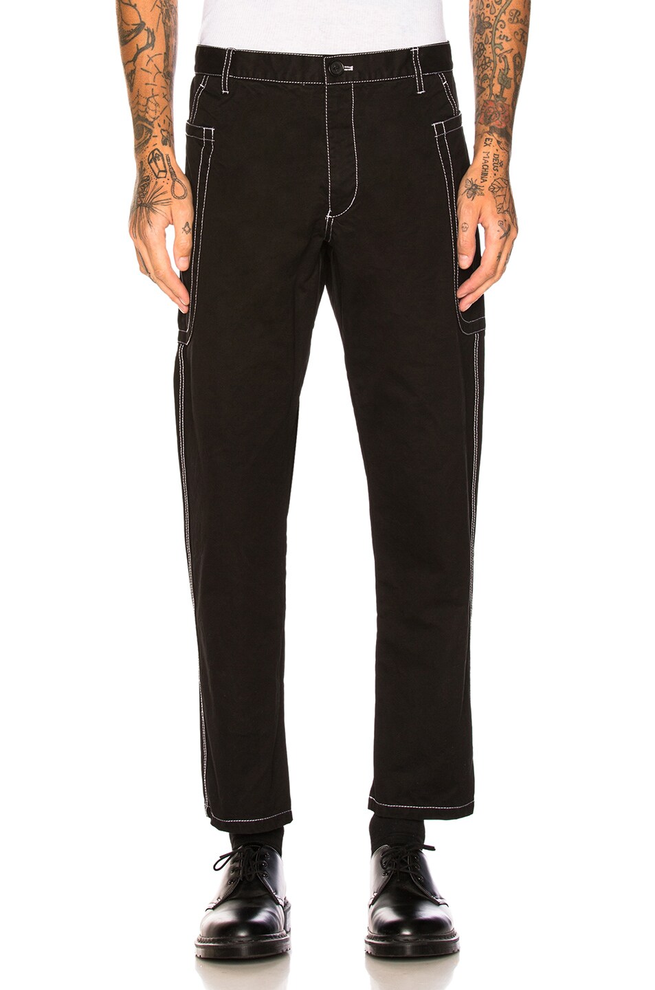 Image 1 of COMME des GARCONS SHIRT Cotton Drill Pants in Black