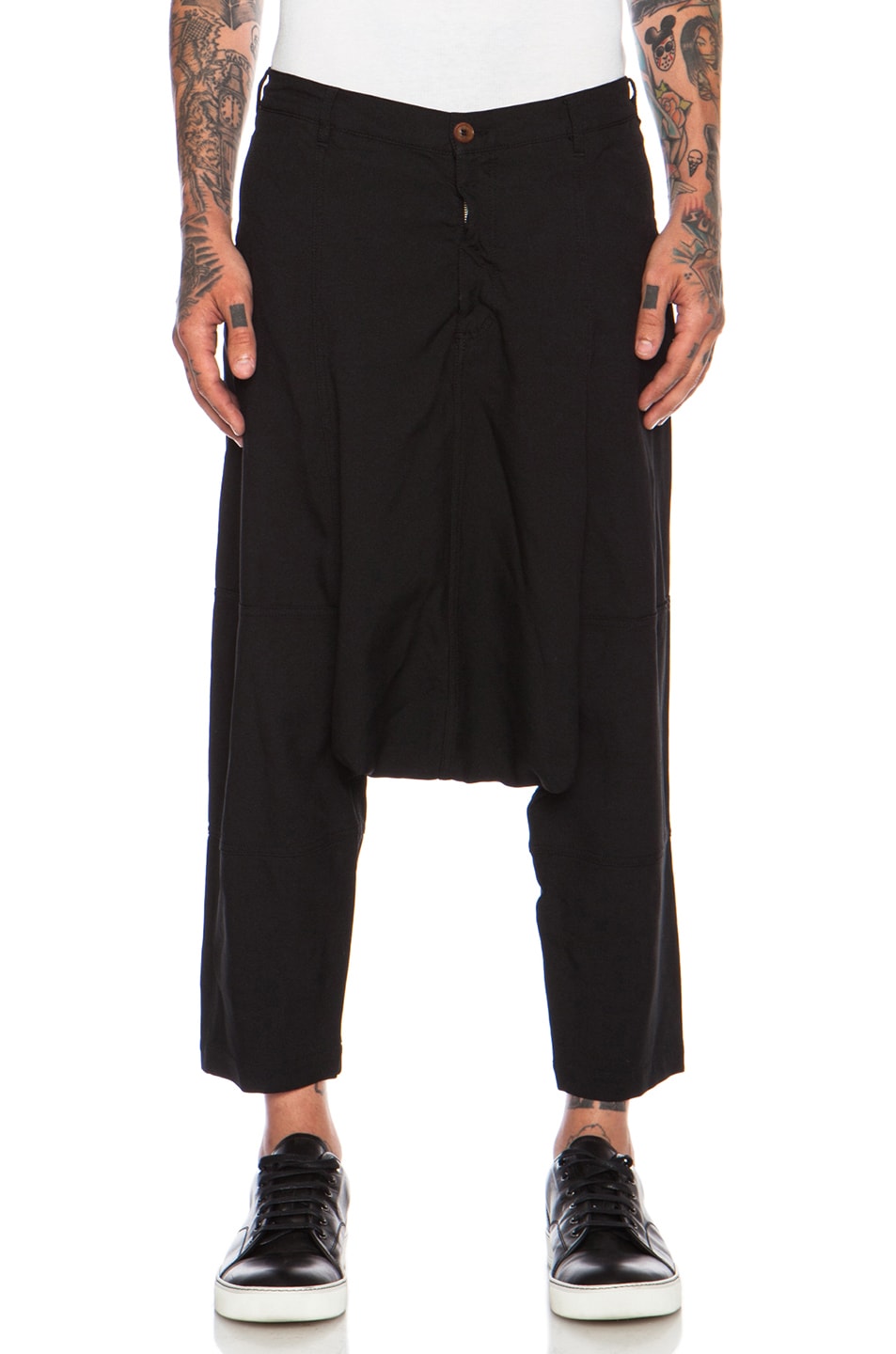 comme des garcons drop crotch pants