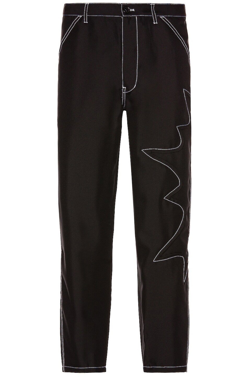 Image 1 of COMME des GARCONS SHIRT Contrast Stitch Gabardine Trouser in Black