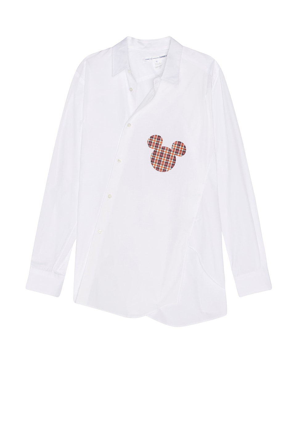 Image 1 of COMME des GARCONS SHIRT Poplin Mickey Digital Shirt in White & Check