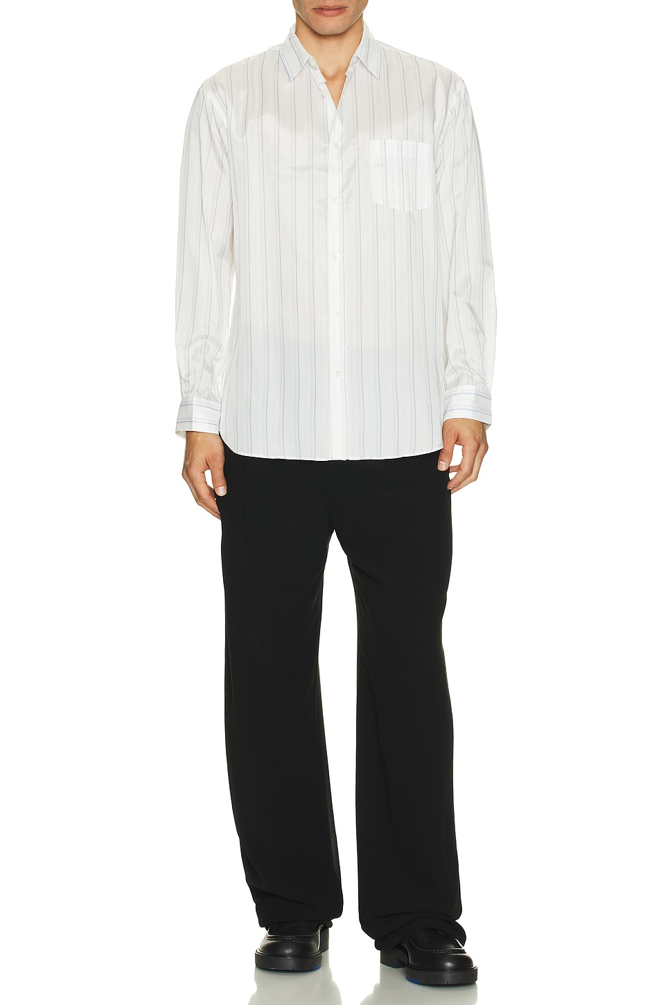 Image 1 of COMME des GARCONS SHIRT Yarn Dyed Cupra Stripe Shirt in Stripe 7