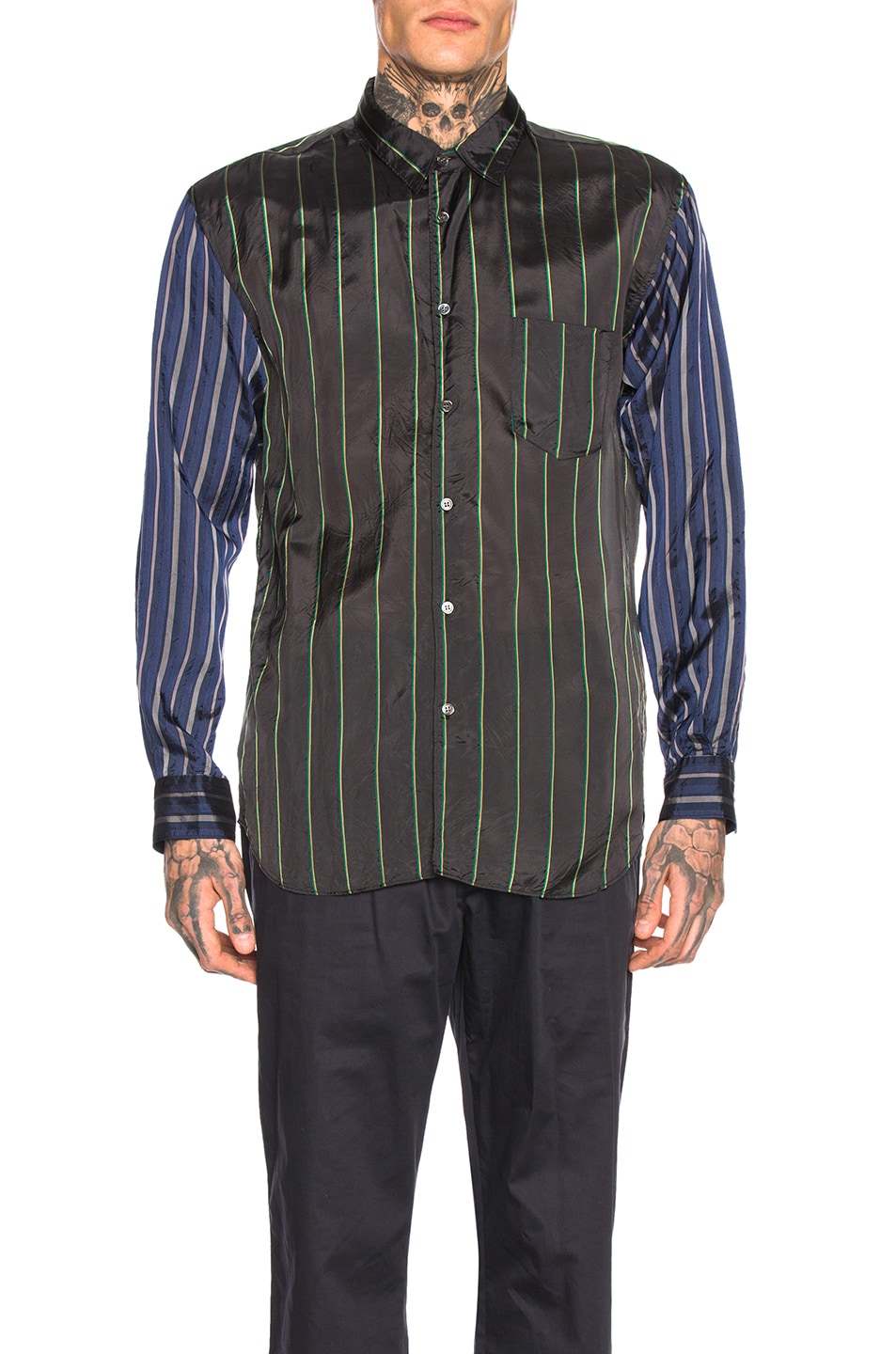 Image 1 of COMME des GARCONS SHIRT Long Sleeve Pocket Shirt in Stripes