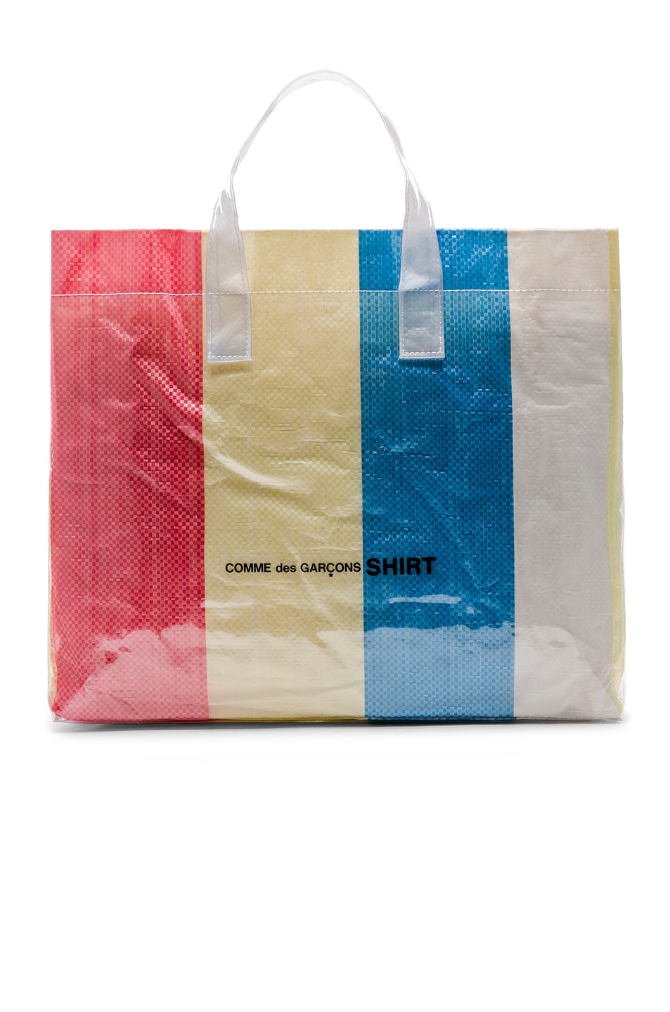 Image 1 of COMME des GARCONS SHIRT PVC Picnic Tote in Red & Yellow & Blue