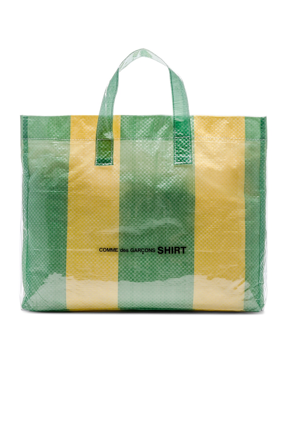 Image 1 of COMME des GARCONS SHIRT PVC Picnic Tote in Yellow & Green