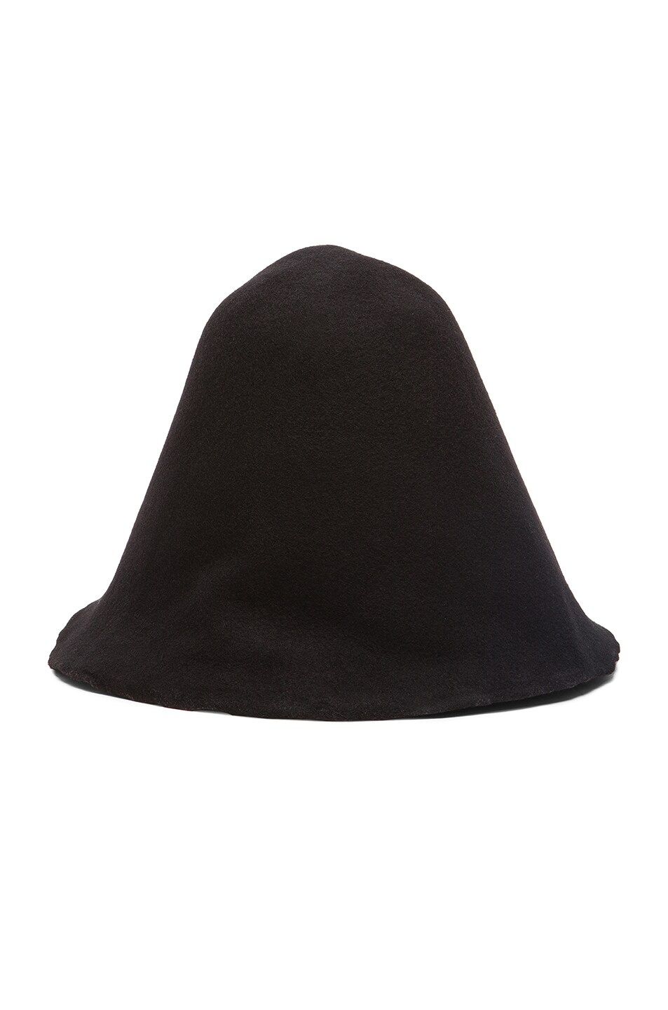 Image 1 of COMME des GARCONS Homme Plus Felt Wool Curve Edged Hat in Black