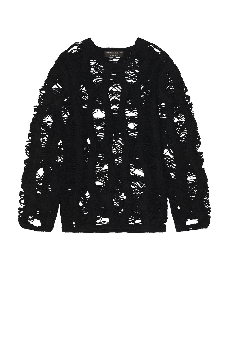 COMME des GARCONS Homme Plus Worsted Yarn Splashed Pattern Pullover in Black