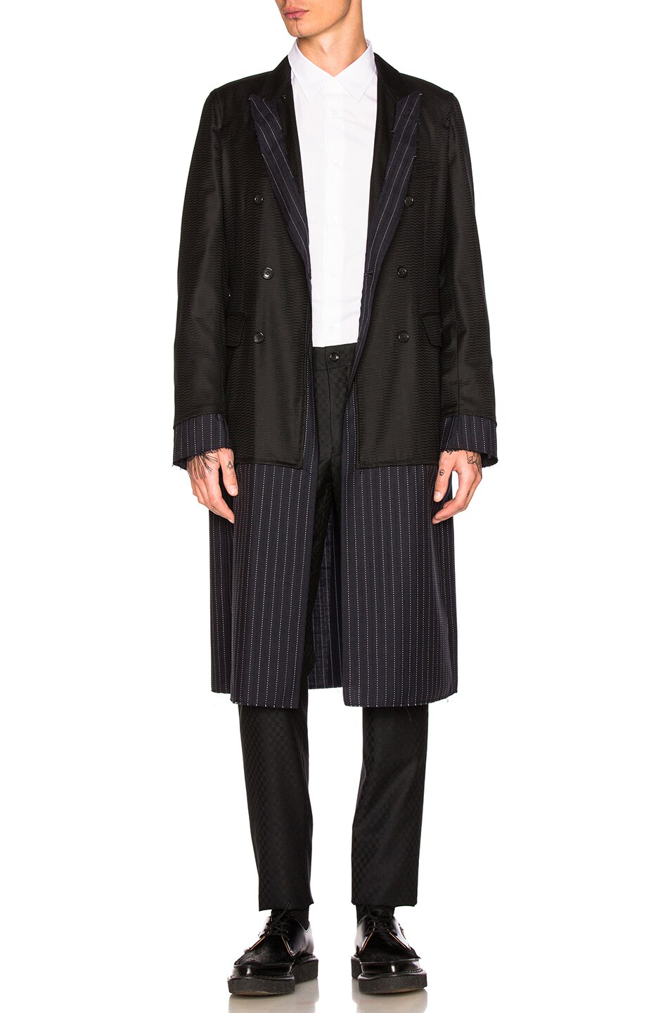 Image 1 of COMME des GARCONS Homme Plus Wool & Silk Coat in Black & Navy