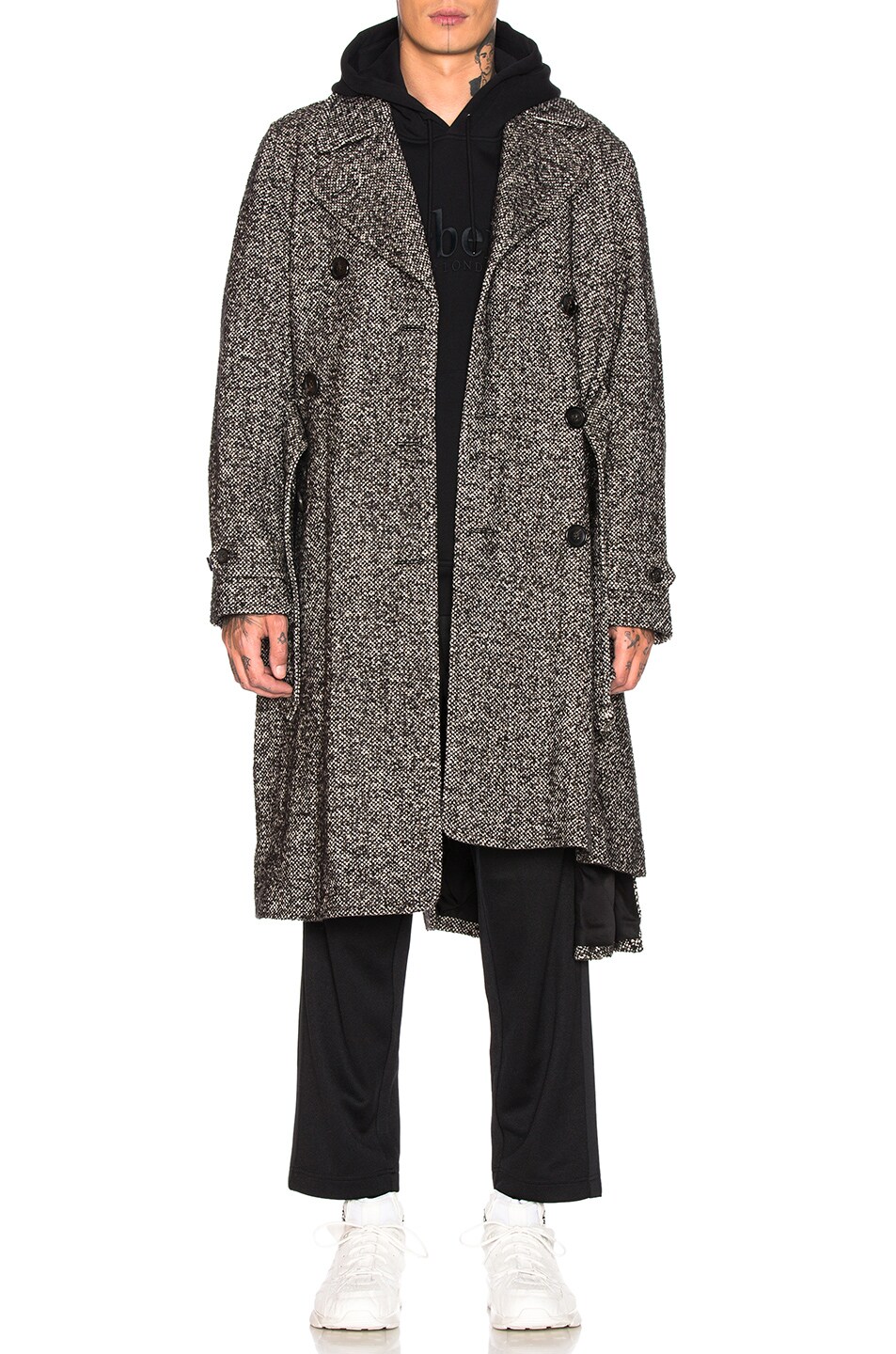 Image 1 of COMME des GARCONS Homme Plus Acrylic Trench in Black & Natural