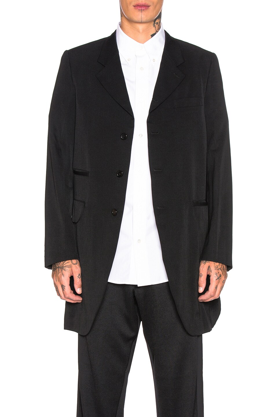 Image 1 of COMME des GARCONS Homme Plus Wool Gabardine Jacket in Black