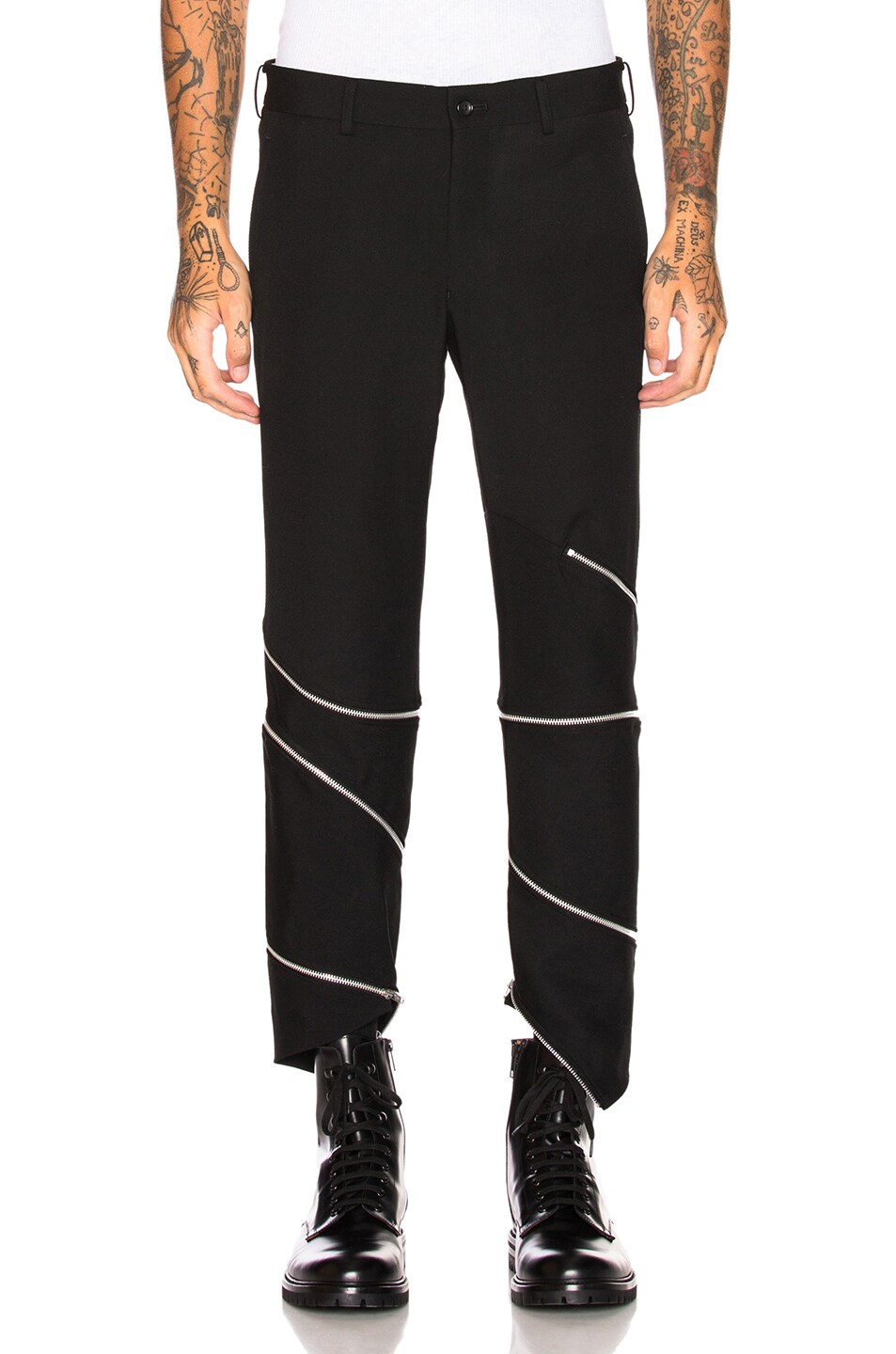 Image 1 of COMME des GARCONS Homme Plus Wool Gabardine Trouser in Black
