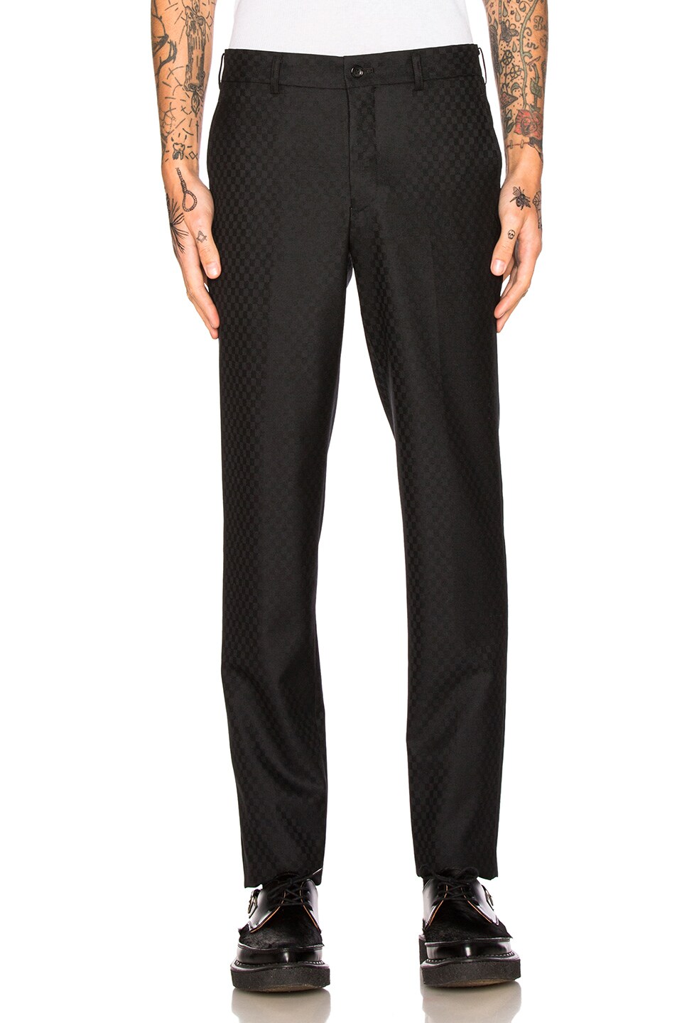 Image 1 of COMME des GARCONS Homme Plus Wool & Silk Trousers in Black