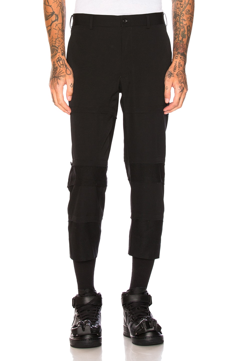 Image 1 of COMME des GARCONS Homme Plus Wool Gabardine & Wool Cloth Pants in Black