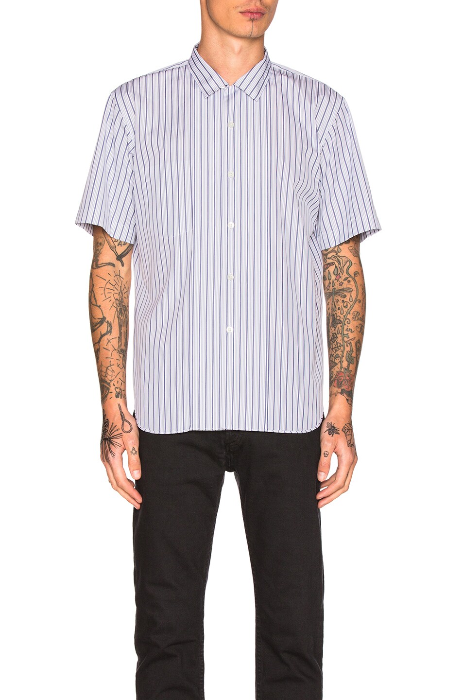 Image 1 of COMME des GARCONS Homme Plus Cotton Broad Stripe Shirt in White