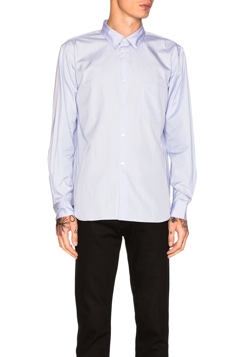 Image 1 of COMME des GARCONS Homme Plus Cotton Broad Shirt in Blue 2