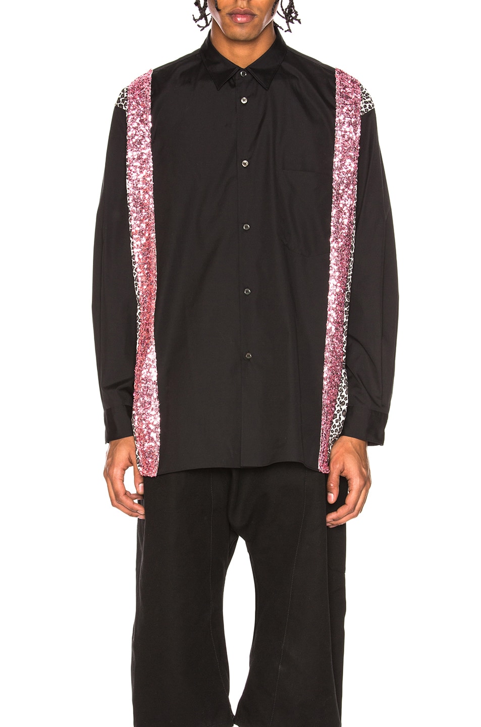Image 1 of COMME des GARCONS Homme Plus Cotton Broad Animal Print Shirt in Black