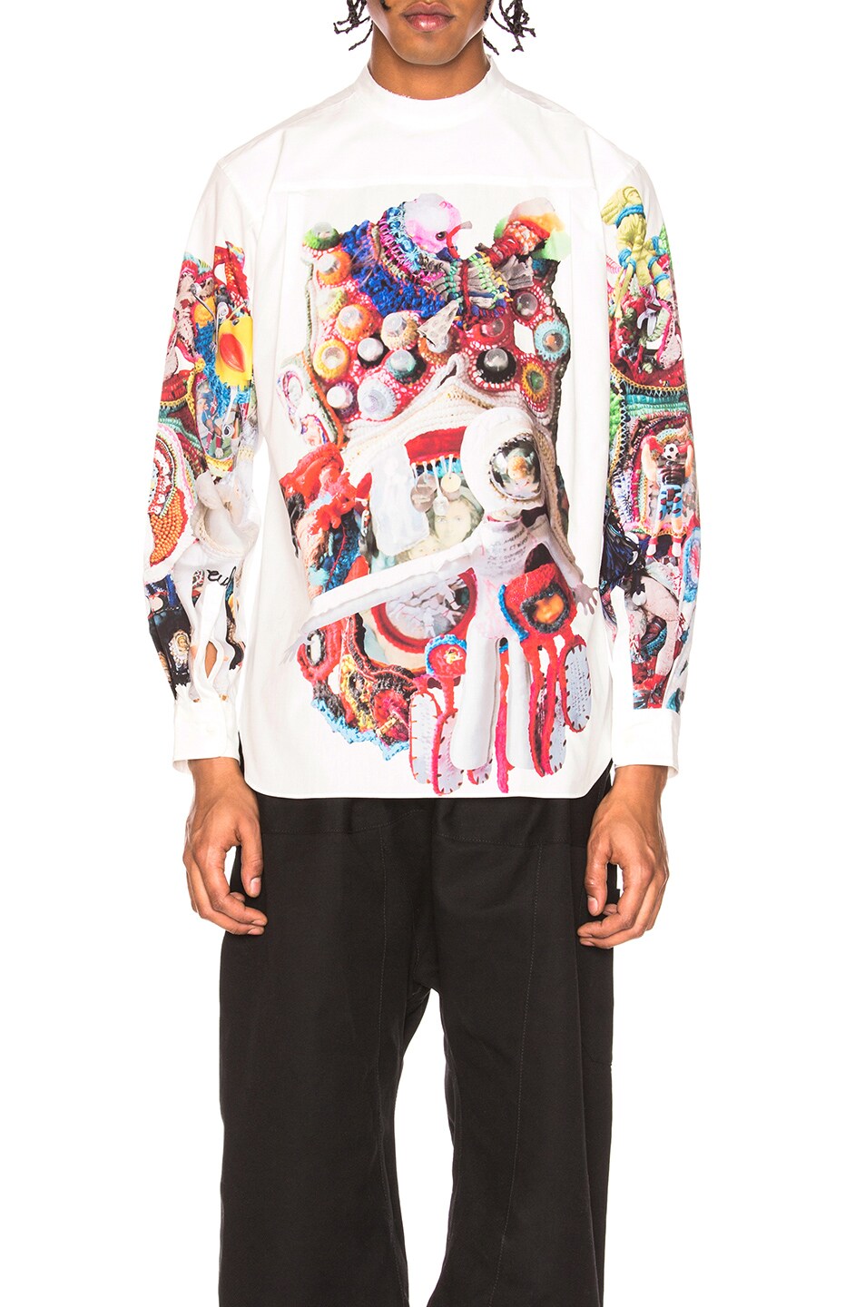 Image 1 of COMME des GARCONS Homme Plus Broad Ink Jet Print Shirt in White