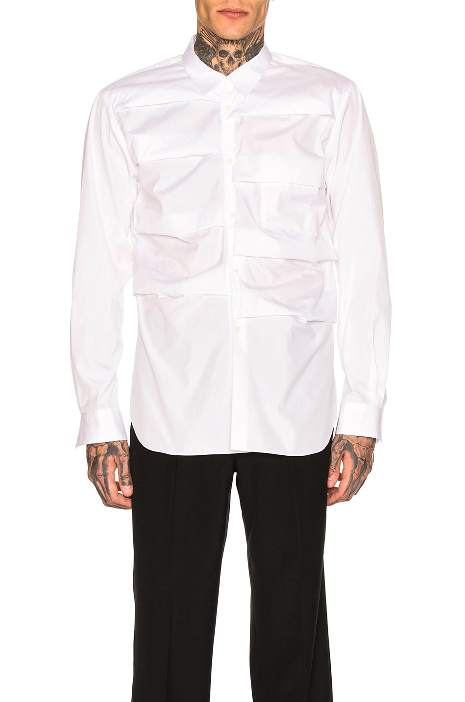 Image 1 of COMME des GARCONS Homme Plus Long Sleeve Shirt in White